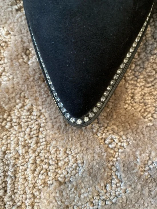 Jennifer Lopez Black Ankle Boots with Rhinestone Wrap - Picture 4 of 4